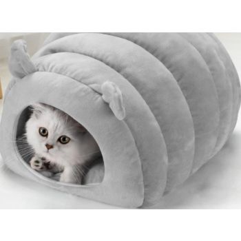  PETS CLUB DOG AND CAT TUNNEL BED MADE HIGH DENSITY SPONGE , 45*40*35 CM – MEDIUM – GREY 