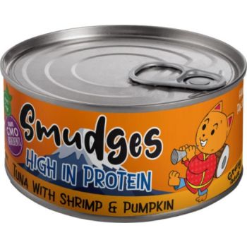  Smudges Adult Cat Wet Food Tuna Flakes With Shrimp & Pumpkin in Gravy 80g 