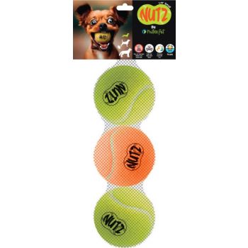  NutraPet Nutz Tennis Balls 2 Non Squeaker & 1 Squeaker - Small 1.75in 