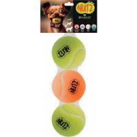 NutraPet Nutz Tennis Balls 2 Non Squeaker & 1 Squeaker - Small 1.75in
