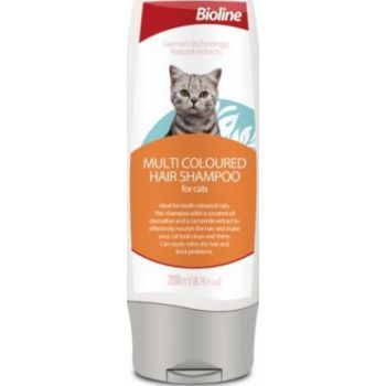  BIOLINE MULTI COLOURED HAIR SHAMPOO FOR CAT 200ML 