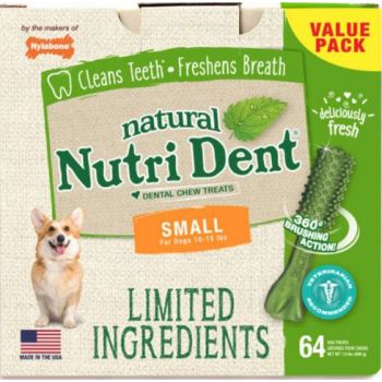  Nylabone Natural Nutri Dent Dental Chew Treats for Small Dogs, 64Ct 