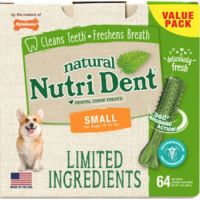 Nylabone Natural Nutri Dent Dental Chew Treats for Small Dogs, 64Ct
