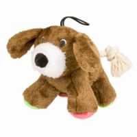 DUVO+ PLUSH DOG TOY WITH ROPE TAIL | PLUSH DOG WITH ROPE TAIL 17CM