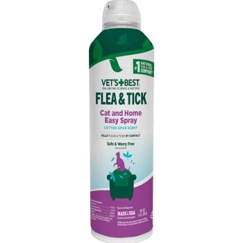  Vet’s Best Flea and Tick Cat Easy Spray – Cotton Spice Scent 14 oz. 