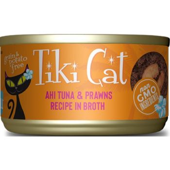  Tiki Cat Grill Wet Cat Food Manana Grill Ahi Tuna Prawns -2.8 Oz. Can 