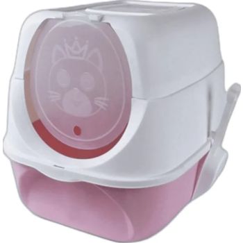  Cozy Paws Large Hooded Cat Toilet-57*41*38cm (pink) 