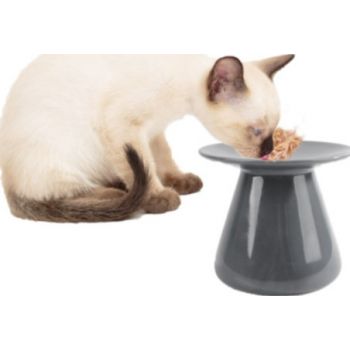  ELEVATED PET WET FOOD BOWL - CHARCOAL 