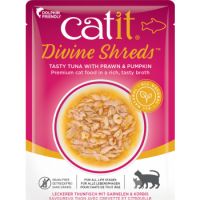 Catit Cat Wet Food Divine  Shreds Tuna With Prawns & Pumpkin 75g