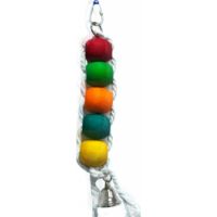 PETS CLUB NATURAL WOODEN BIRD TOY WITH BELL H-25cm, W-15 cm