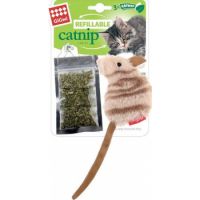 Gigwi Cat Toys Mouse Fluffy Plush  with 3 Refillable Catnip Bags