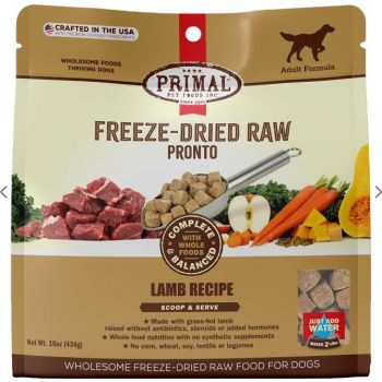  Primal Small Breed Dog Food Lamb Pronto Freeze Dried Dog 7oz 