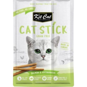  Kit Cat Grain Free Cat Stick Treats Salmon & Katsuobushi 15g 