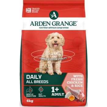  Arden Grange Daily All Breeds Adult Fresh Chicken & Rice Dry Dog Food 6kg 