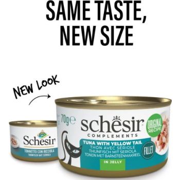  Schesir Complements Cat Wet Food in Jelly Can- Tuna With Yellow Tail 70g 