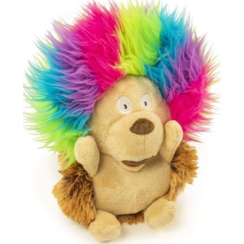  goDog® Silent Squeak™ Crazy Hairs Hedgehog with Chew Guard Technology™ Durable Plush Dog Toy, Large 