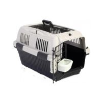 Nutra Pet Dog & Cat Carrier Open Grill Top Dark Grey Box L57Cms X W37Cms X H35 Cms