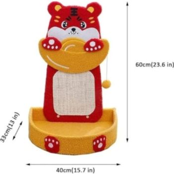  Cozy Paws Tiger Shape Cat Scratching Board With Cat Bed and Sisal Rope -41*33*62cm 