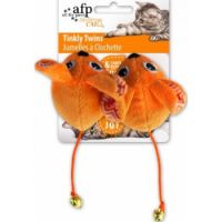 TINKLY TWINS CAT TOYS  ORANGE