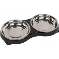 4 Paw Cat Dish Dinner Set Bowls MEDIUM Black