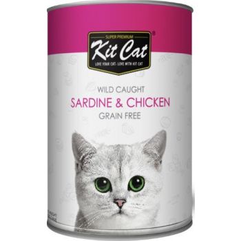  Kit Cat Wet Food Wild Caught Sardine & Chicken 400G 