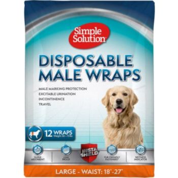  Simple Solution Disposable Male Dog Wraps Large 