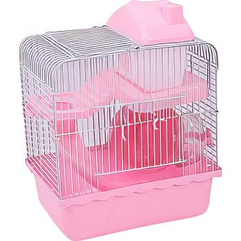  Hamster Castle Cage 23*17*31(pink) 