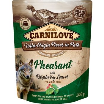  Carnilove Pheasant With Raspberry Leaves For Adult Dogs (Wet Food Pouches) 300g 