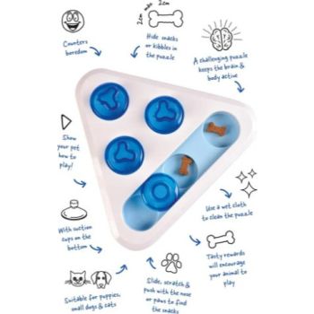  Duvo+ Seek 'n Snack Puzzle - Triangle 24x24x5,5cm White/Blue 