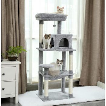  Cat Choice Cat Tower With Multi Level Resting Point, Plush Toy, Hammock, Sisal Post And Pet House-50x145x143cm, (8.5cm Diameter Sisal Tube) 