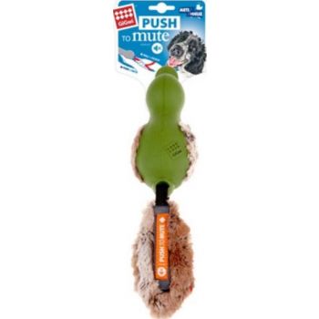  Gigwi Dog Toys Duck Push To mute w/plush tail Green 
