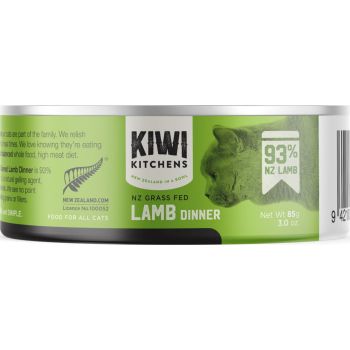  Kiwi Kitchens Grass Fed Lamb Dinner Canned Wet Cat Food 170g 