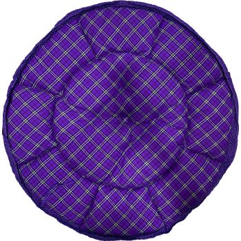  Puppod Pet Bed Round Purple Check 80cm 