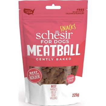  Schesir Grain-Free Dog Snacks Meat Balls 225g - Gently Baked Beef 