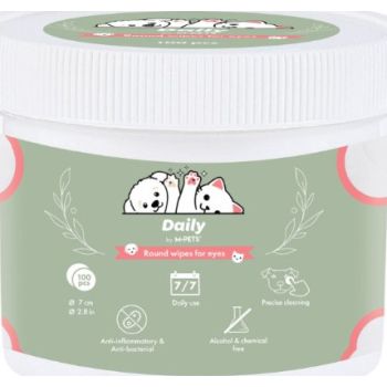  M-PETS Daily Round Wipes for Eyes 100 pcs 