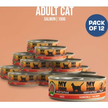  MyFood Adult Cat Wet Food Salmon Pate Sterile 100g 