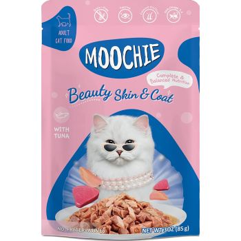  Moochie Cat Food Mince with Tuna - Beauty Skin & Coat Pouch 70g 