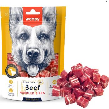  Wanpy Dog Treats Beef Marbled Bites 100g 