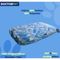 DOCTOR PET DOG BED ZEBRA WAVE MEDIUM VR03 BLUE ZEBRA 85x55x15