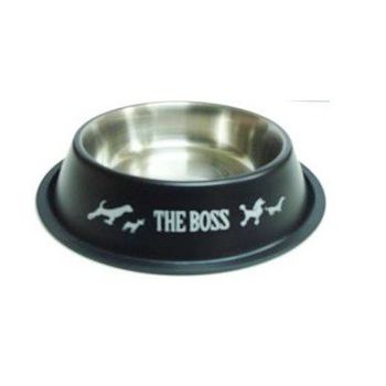  Antiskid colored Dog Bowl with Printing- 22 cm ( TWO COLORS) RED & BLACK 