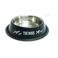 Antiskid colored Dog Bowl with Printing- 22 cm ( TWO COLORS) RED & BLACK