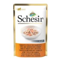 SCHESIR CAT POUCH JELLY TUNA CHICKEN SHRIMPS 85G