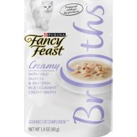 Purina Fancy Feast Broths with Wild Salmon & Whitefish Decadent Creamy Broth, 40 gm