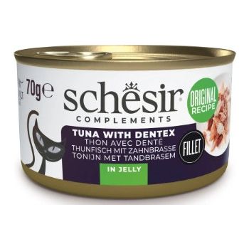  Schesir Complements Cat Wet Food in Jelly Can- Tuna With Dentex 70g 