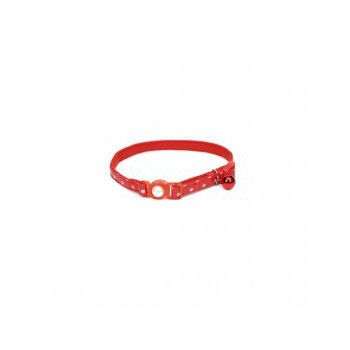  Coastal 3/8" Safe Cat Fashion Collar with Polka Dot Overlay Red 
