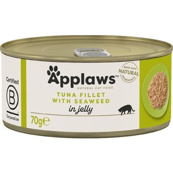  Applaws Tuna Fillet with Seaweed in Broth Wet Cat Food Tin 75g 