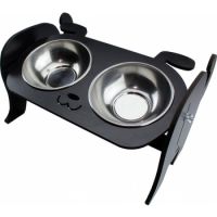 Okutan  Dog Double Bowl  Black
