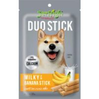 JerHigh Duo Stick Dog Treat - Milk with Banana - 50 g Each
