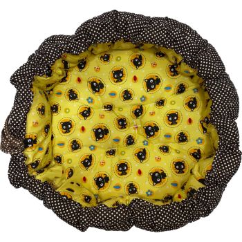  Puppod Pet Bed Round Purple Yellow Cat 60cm 