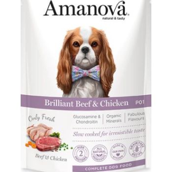  Amanova Wet Adult Dog  Wet Food Brilliant Beef & Chicken - 100g 